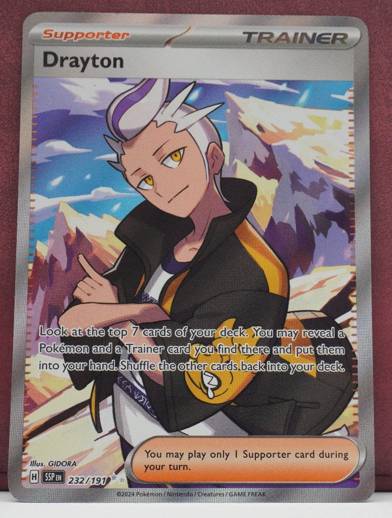 Drayton Full Art 232/191 Surging Sparks Pokémon Kaart, Verzenden, Nieuw, Losse kaart