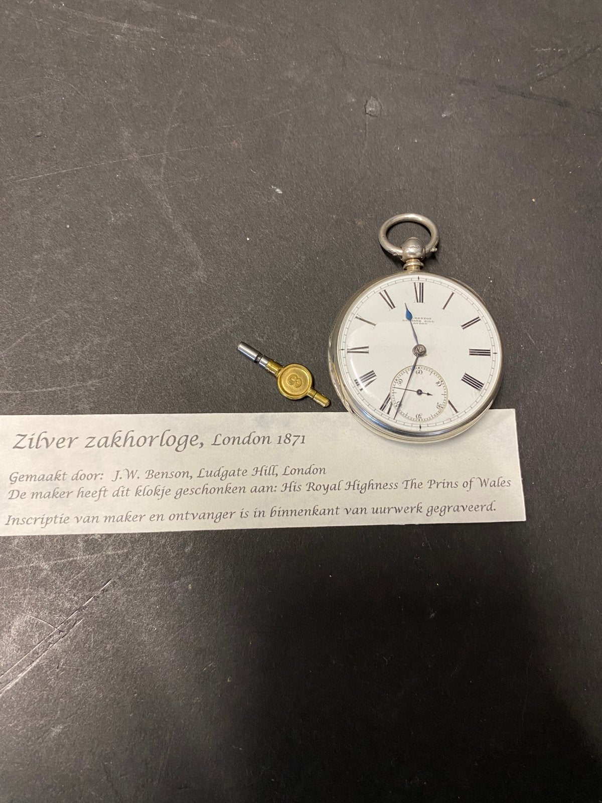 1871 J. W. Benson London zakhorloge, Ophalen of Verzenden, Zilver