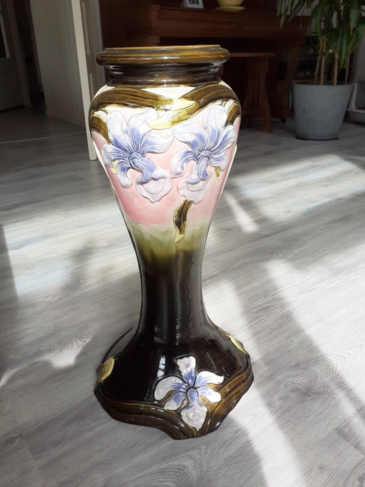 Antieke Art Nouveau Majolica piedestal - Uniek decoratief st, Ophalen