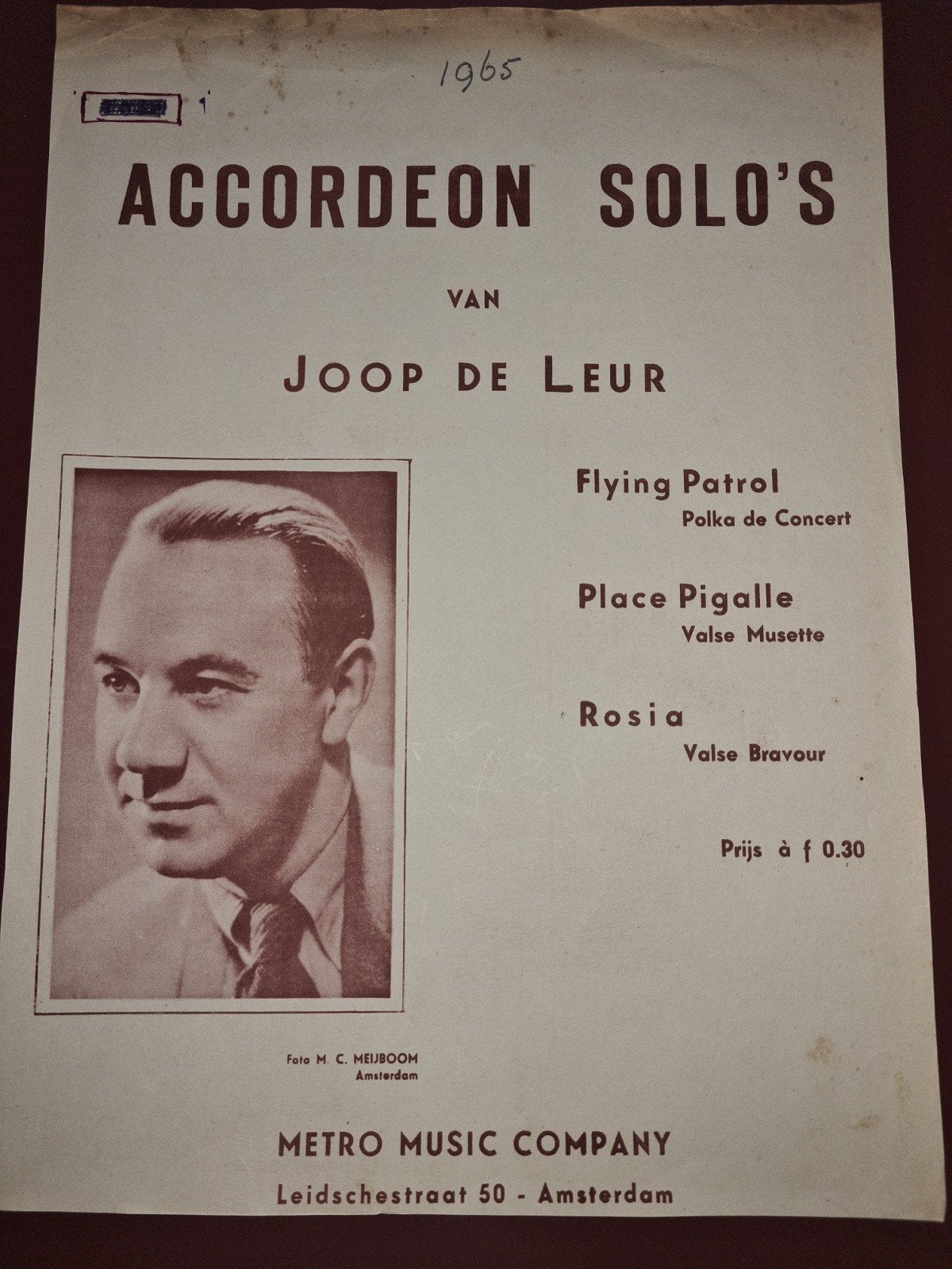 Accordeon Solo's - Rosia (Valse Bravour) - Joop de Leur, Muziek en Instrumenten, Gebruikt, Ophalen of Verzenden, Artiest of Componist
