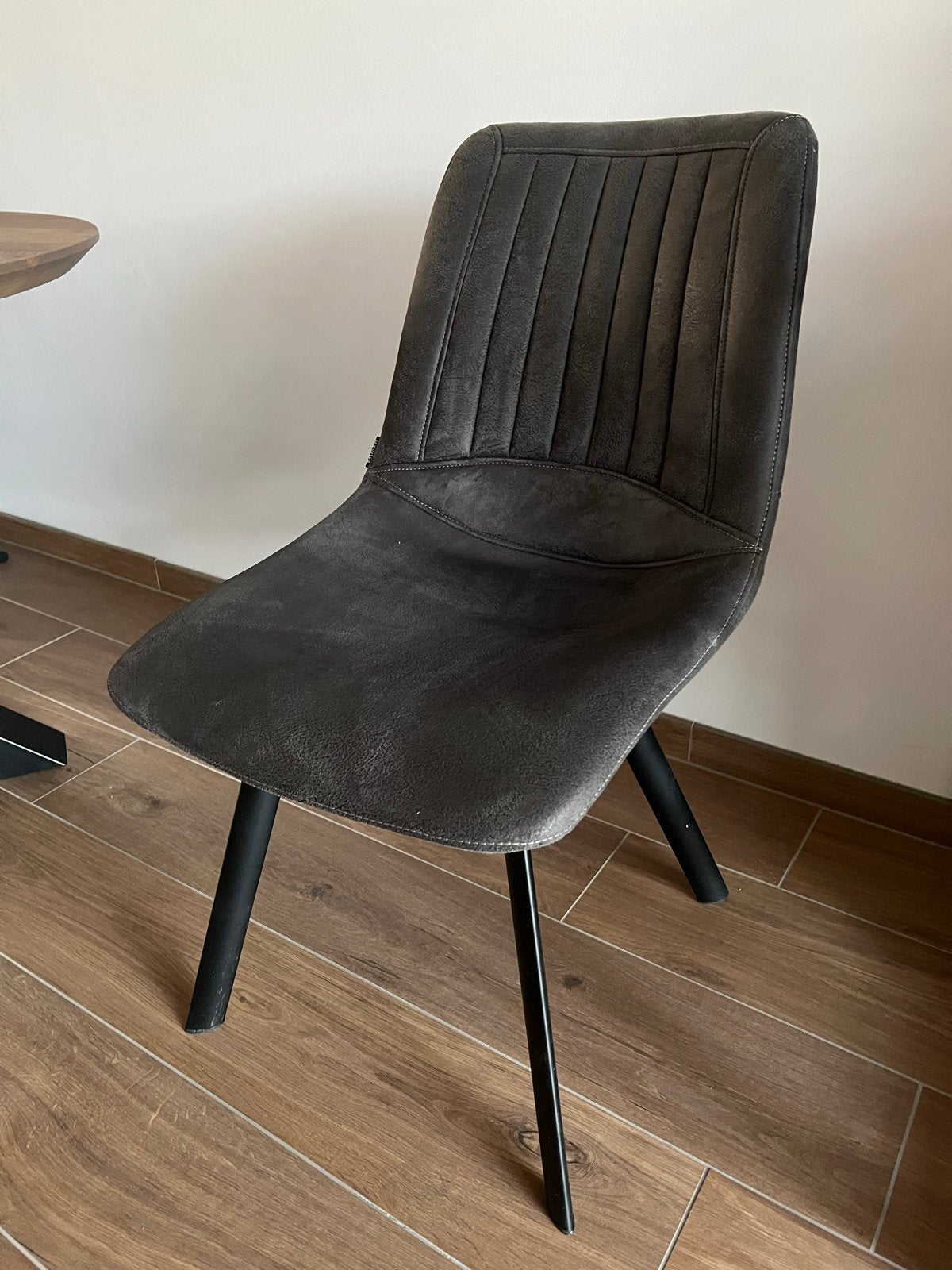 Set van 4 stoelen grijstint, Huis en Inrichting, Stoelen, Ophalen, Gebruikt, Zwart, Vier