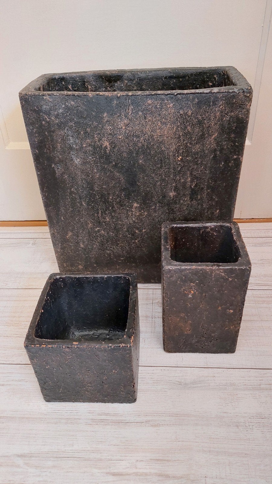 3 metalen bloempotten, Binnen, Ophalen of Verzenden, Zo goed als nieuw, Metaal