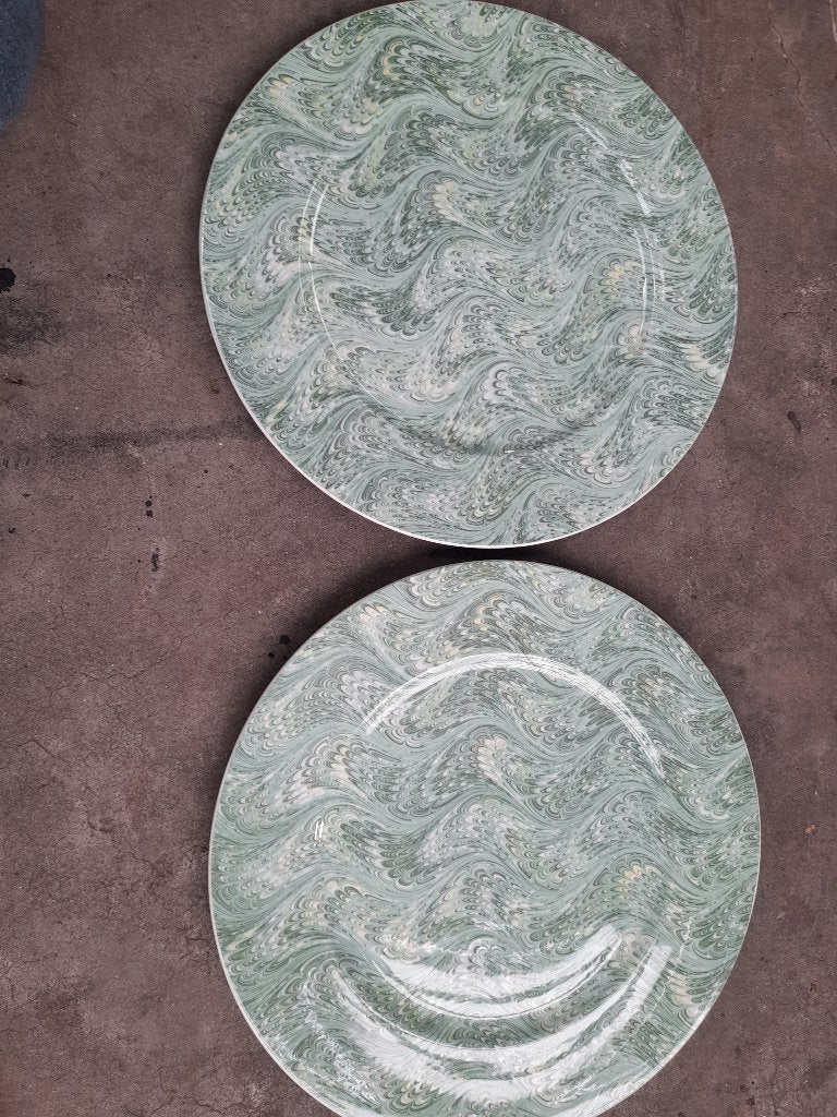 2 borden villeroy en boch medici nr1 groen 30 cm, Verzenden, Zo goed als nieuw, Bord(en), Overige stijlen