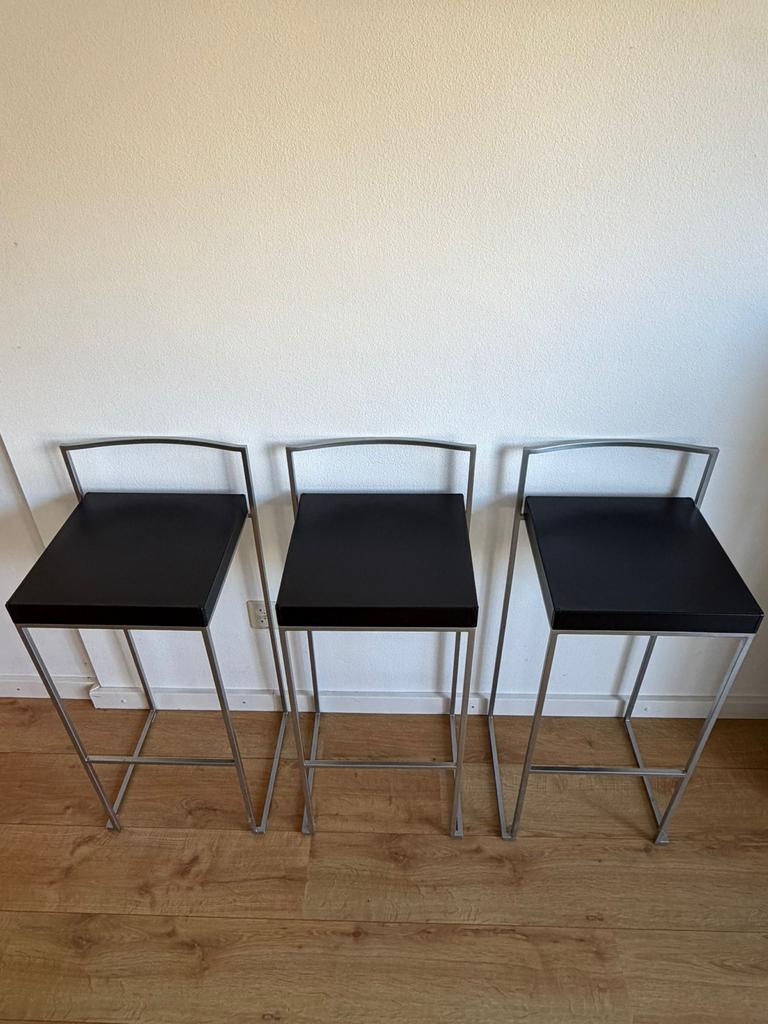 5 La Palma design barkrukken - Hoog model met rugleuning, Huis en Inrichting, Barkrukken, Ophalen, Met voetsteun, 60 tot 90 cm