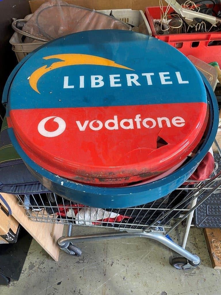 Gevel uithangbord   Libertel Vodafone, Ophalen of Verzenden, Gebruikt, Reclamebord