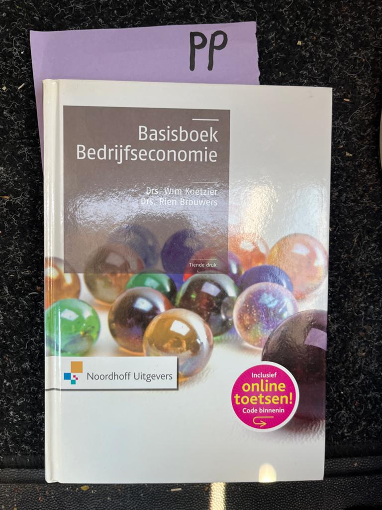 Basisboek Bedrijfseconomie - Drs. Koetzier & Brouwers, Boeken, Studieboeken en Cursussen, Ophalen of Verzenden, Gamma, Zo goed als nieuw