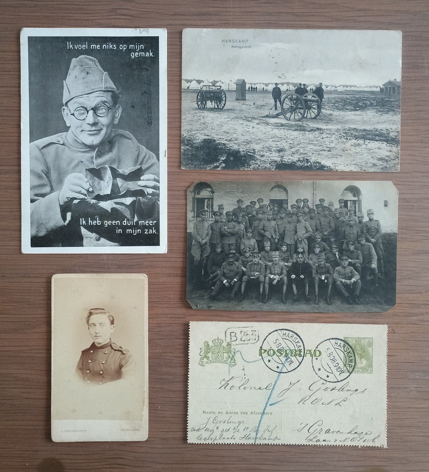 Lotje oude foto's en ansichten militairen Nederland, Verzenden, Landmacht, Nederland, Embleem of Badge