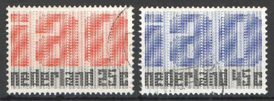 Nederland NVPH nr 918/9 gestempeld IAO 1969, Postzegels en Munten, Ophalen of Verzenden, Na 1940, Gestempeld