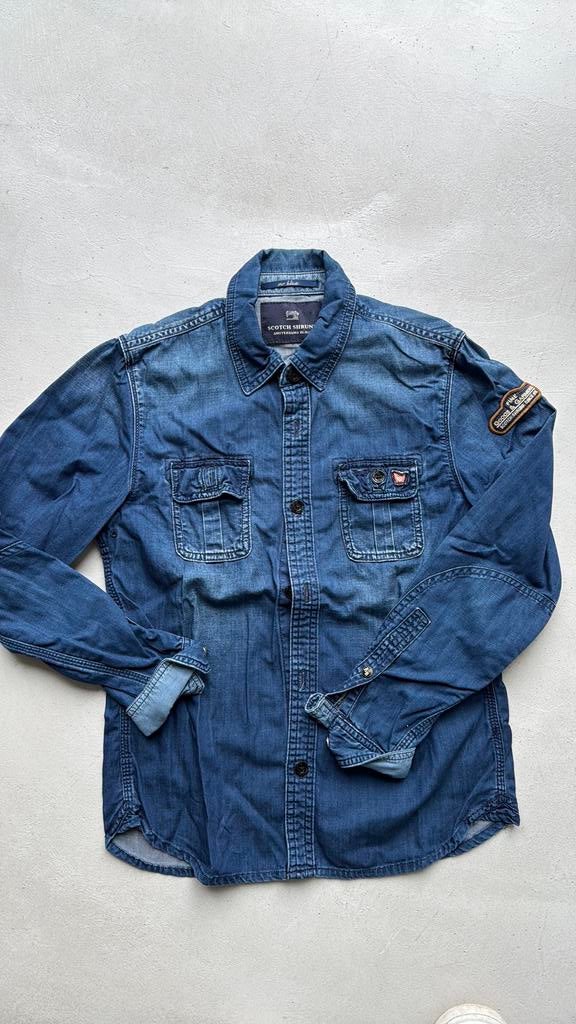 Jeans blouse scotch schrunk maat 152, Ophalen of Verzenden, Zo goed als nieuw, Jongen, Overhemd of Blouse