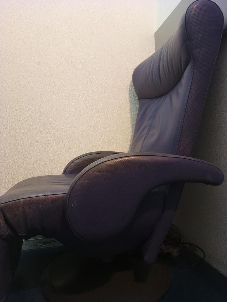 Leolux Helical relax fauteuil, Ophalen, Gebruikt, 75 tot 100 cm, Leer