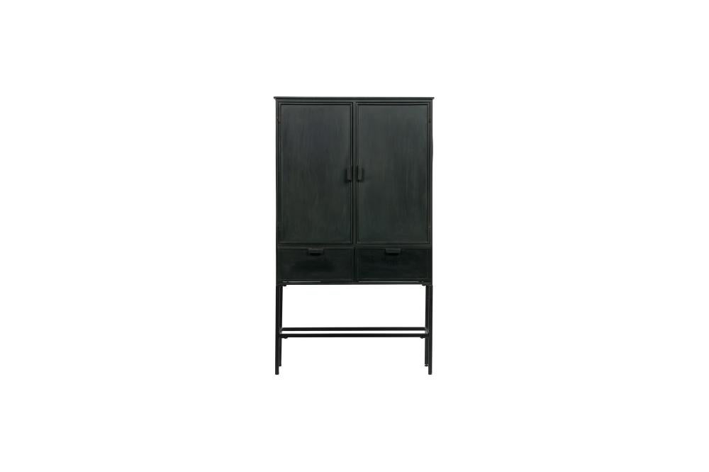 WOOOD / BePureHome Wish 2-Deurs Kast Metaal – Zwart, Huis en Inrichting, Kasten | Vitrinekasten, Zo goed als nieuw, 150 tot 200 cm