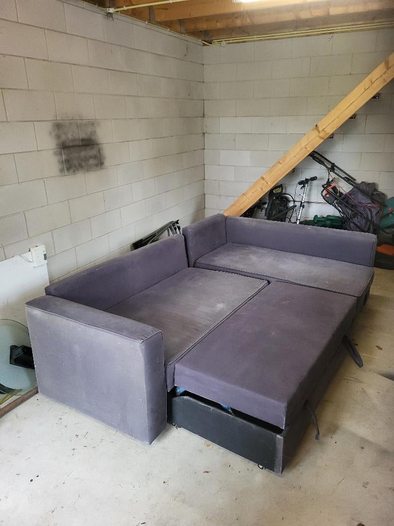 Gratis loungebank met slaapfunctie, Huis en Inrichting, Banken | Bankstellen, Ophalen, Gebruikt, Hoekbank, Stof