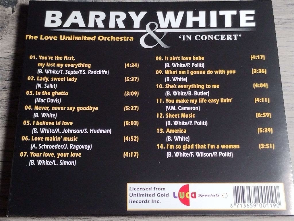 Barry White - In Concert, Ophalen of Verzenden, Zo goed als nieuw
