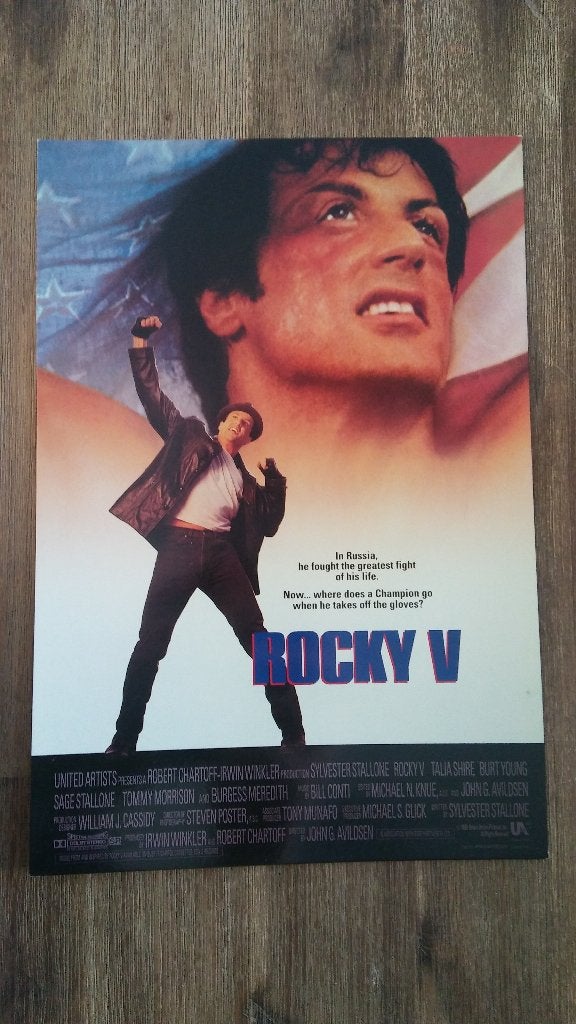 Rocky 5 Rambo Sylvester Stallone boksen film kaart vintage, Verzamelen, Ophalen of Verzenden, Zo goed als nieuw, Foto of Kaart