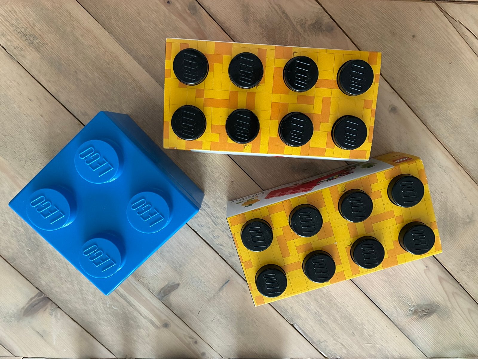 Lego broodtrommels / opbergbakjes - 2x zwart, 1x blauw, Ophalen of Verzenden, Gebruikt