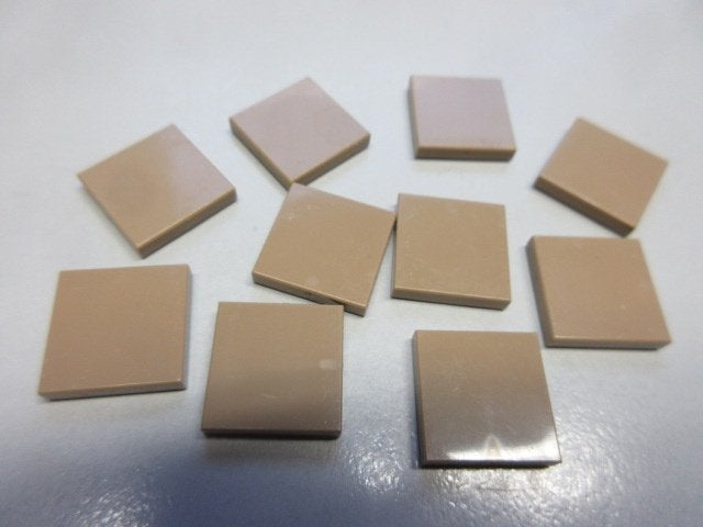 nr. 6233, 10 donkerbeige tegels 2x2., Ophalen of Verzenden, Zo goed als nieuw, Complete set, Lego