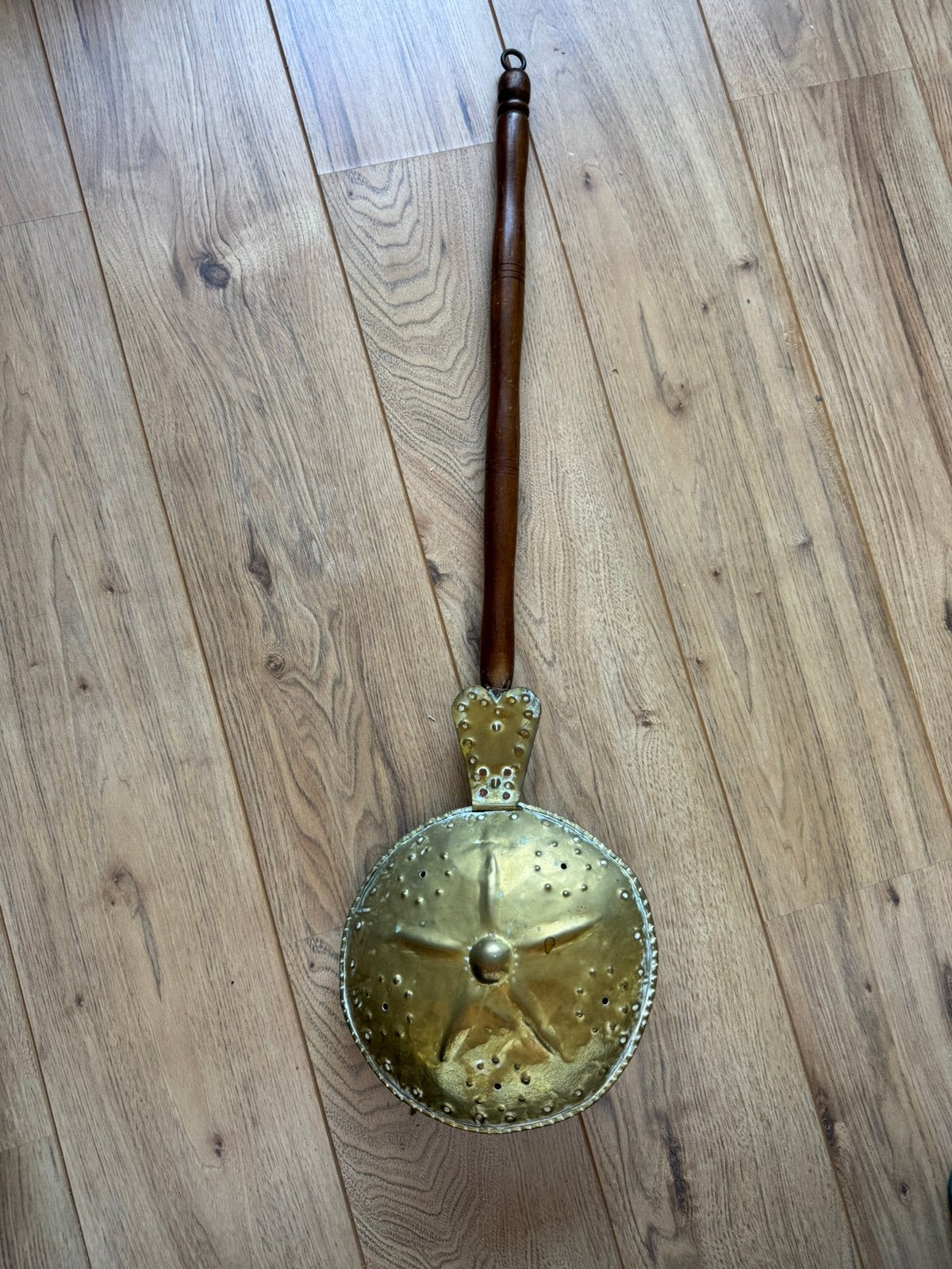 Antieke koperen/messing beddenpan beddenwarmer – 84 cm, Ophalen of Verzenden, Koper