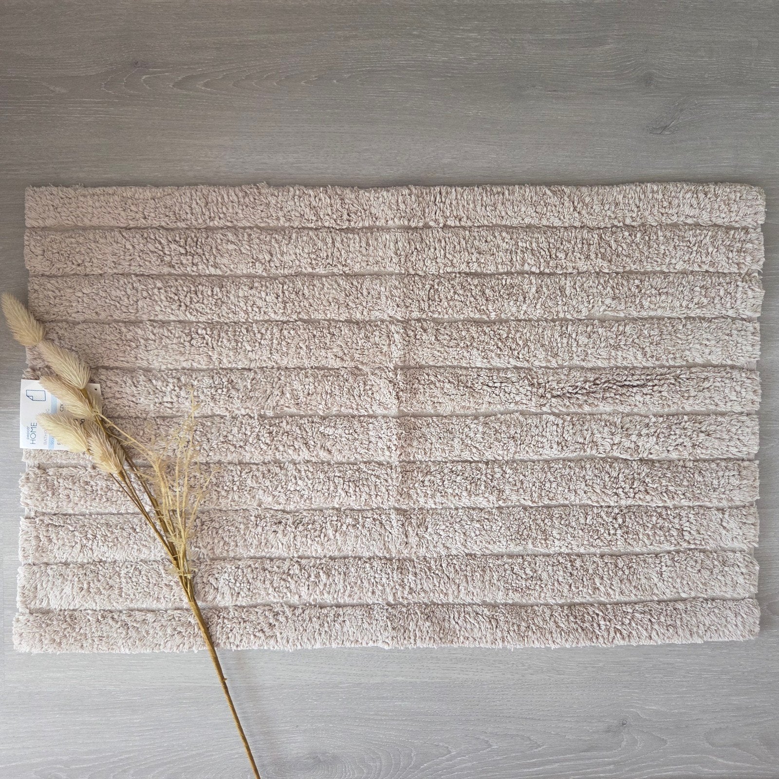 Nieuwe Badmat Beige Ribbelstructuur – 50 x 80 cm, 100 tot 150 cm, Beige, Nieuw, Rechthoekig