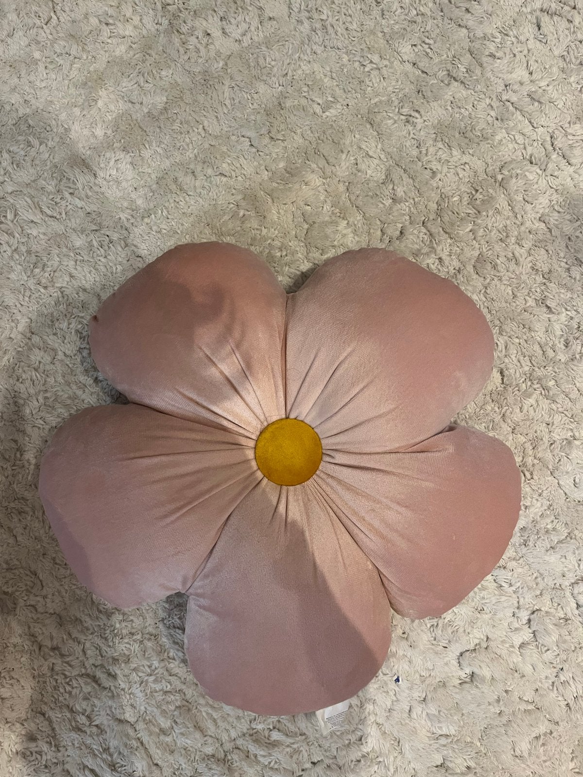 Roze bloemkussen - Zacht en decoratief, Ophalen, Overige merken, Inclusief binnenkussen, Zo goed als nieuw