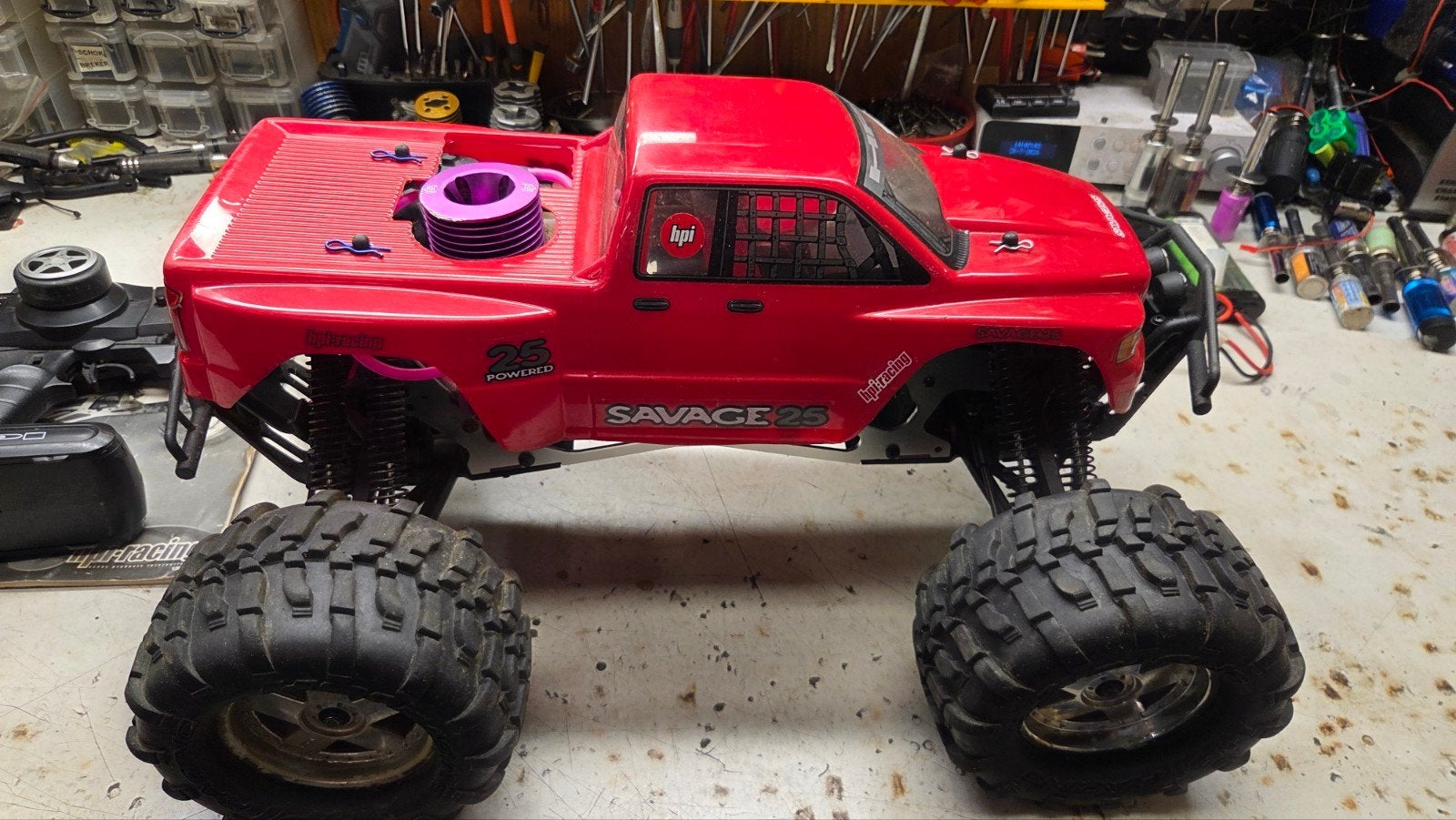Te koop mooie hpi savage 2.5, Gebruikt, Auto offroad, Ophalen of Verzenden, Schaal 1:8