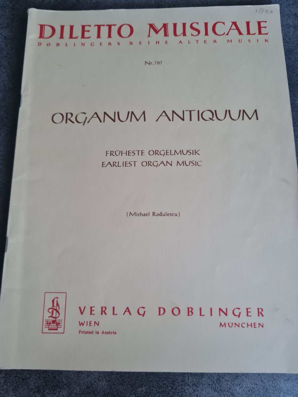 Organum Antiquum - Vroege Orgelmuziek (Michael Radulescu), Muziek en Instrumenten, Bladmuziek, Ophalen of Verzenden