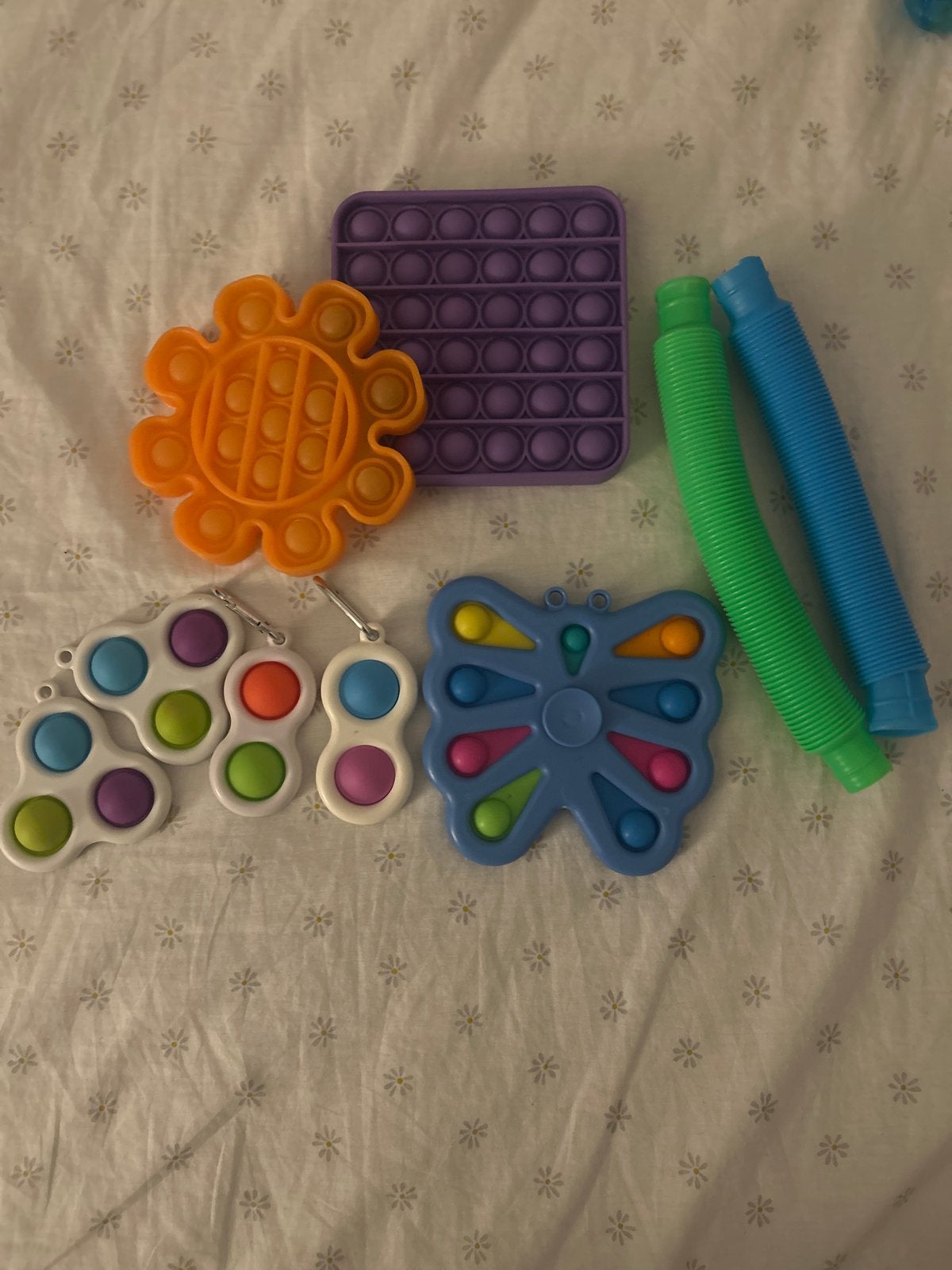 9 Fidget Toys (incl glow in the dark pop it!), Ophalen of Verzenden, Zo goed als nieuw, Jongen of Meisje