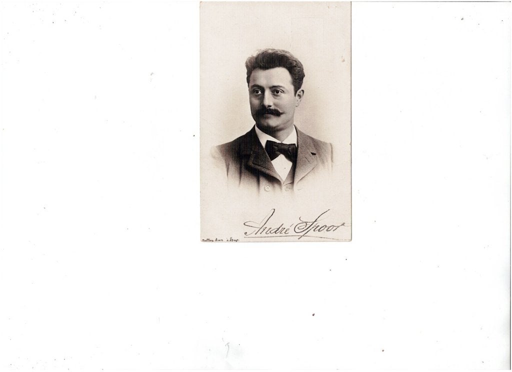 Oude foto André Spoor, portret met handtekening, Gebruikt, Verzenden, Foto, Voor 1940