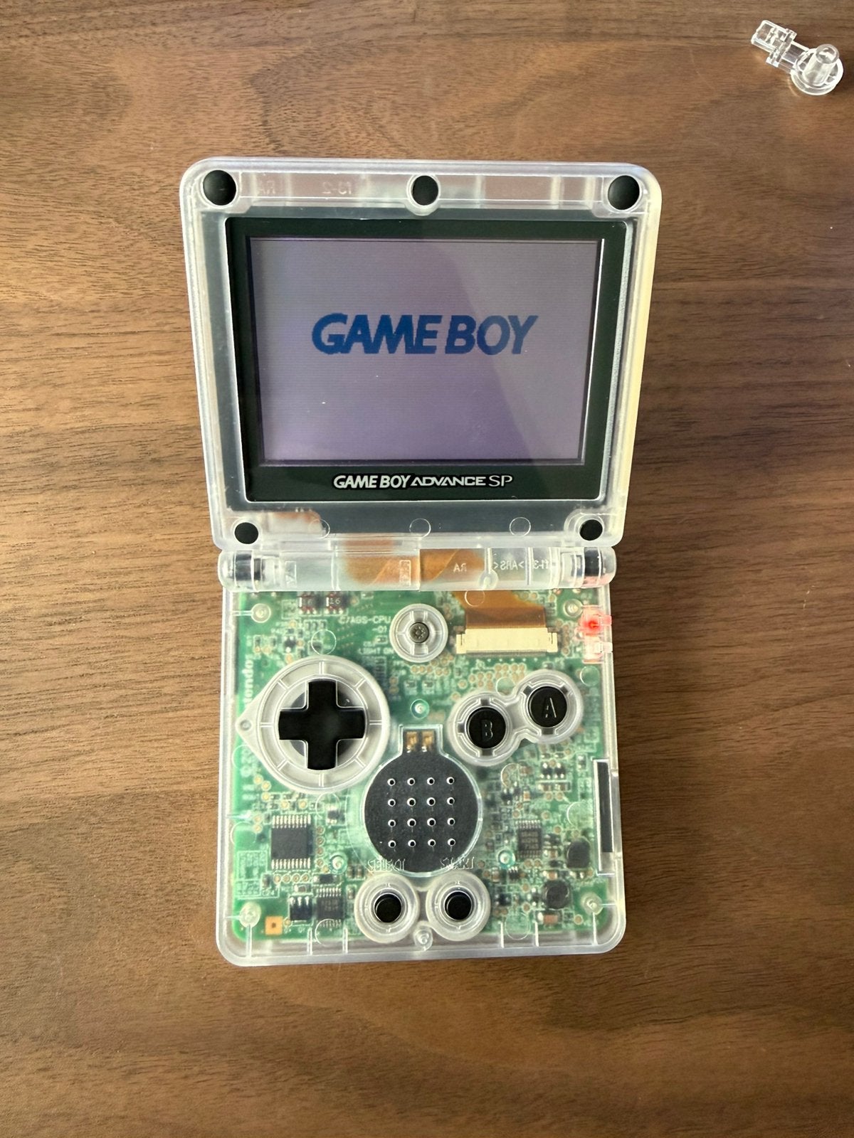Gameboy advance SP - transparant, Ophalen of Verzenden, Zo goed als nieuw, Game Boy Advance SP