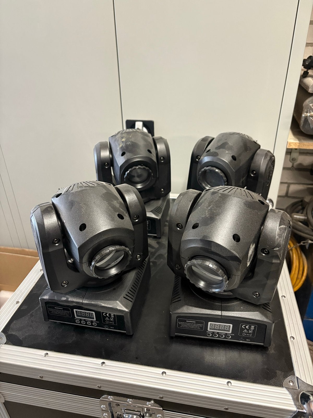 Set van 4 Mini LED Moving Head Lights, Ophalen, Gebruikt