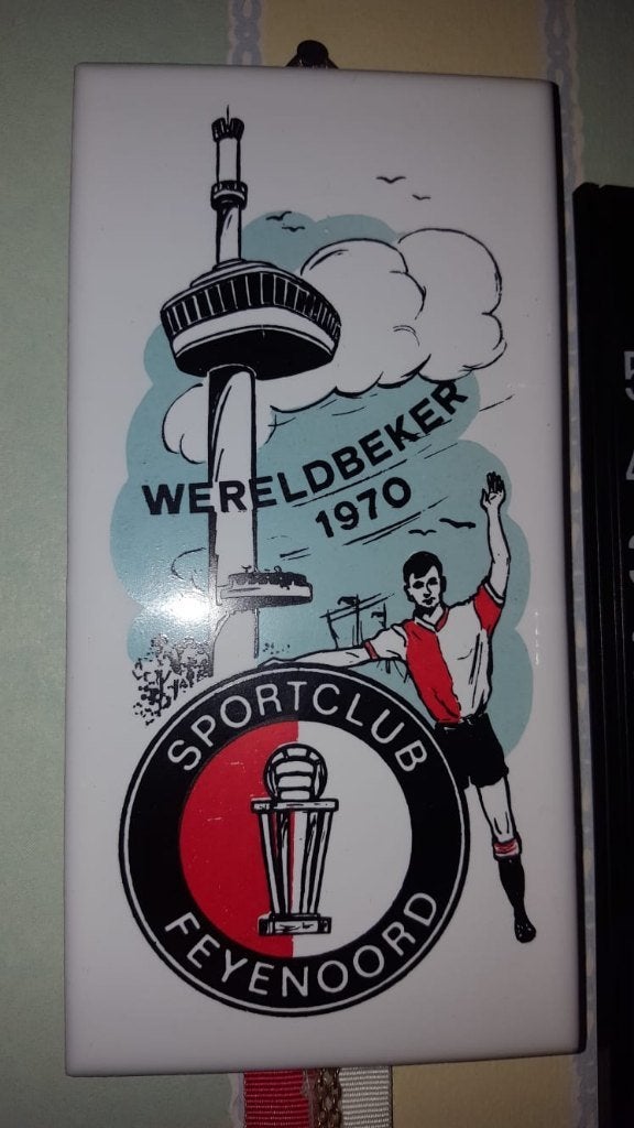 Feyenoord Tegeltje 1970.  Origineel., Verzamelen, Ophalen of Verzenden, Zo goed als nieuw, Feyenoord, Overige typen