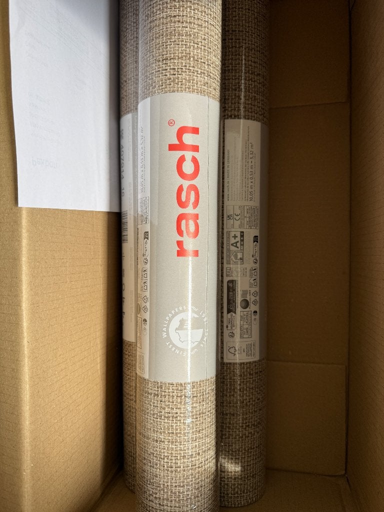 3 rollen behang Rasch Kimono, Huis en Inrichting, Bruin, Structuur, Ophalen of Verzenden, Vliesbehang