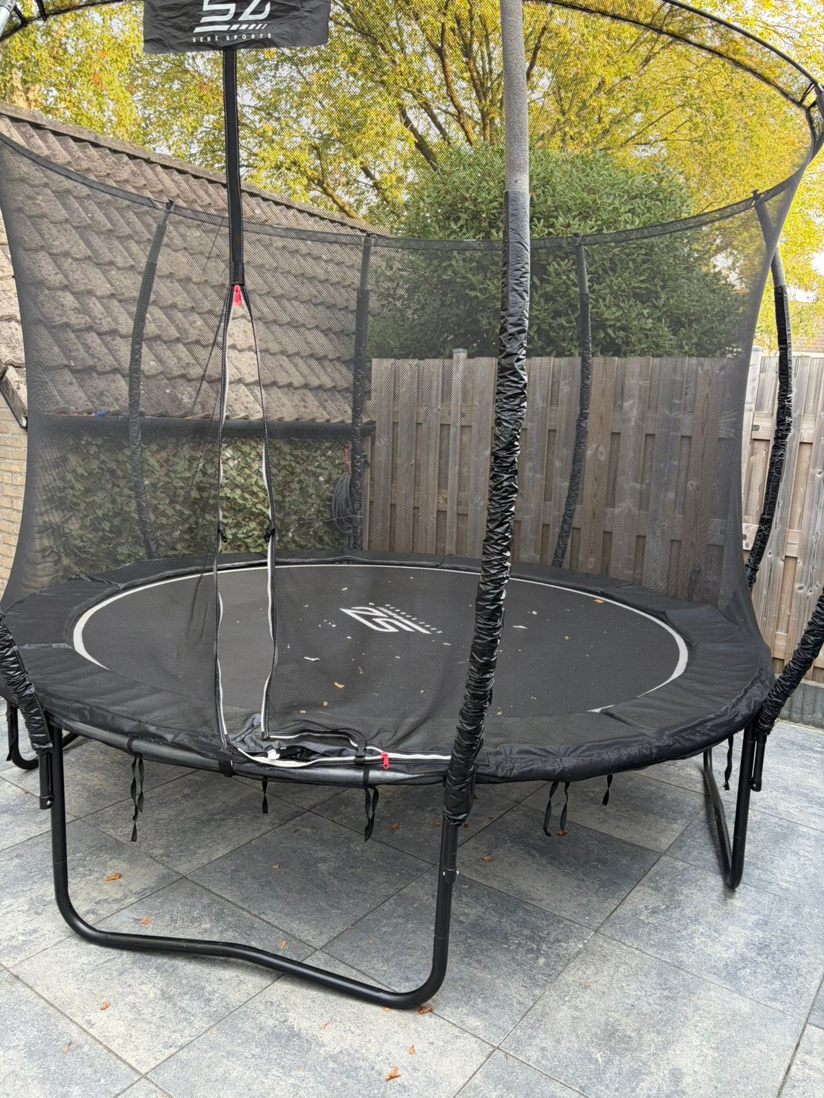 Trampoline 305 cm met veiligheidsnet en elastieken, Ophalen of Verzenden, Gebruikt