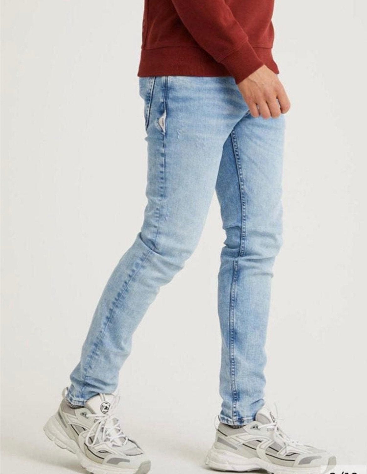 Chasin heren spijkerbroek - lichtblauw - maat 30/34, Ophalen of Verzenden, Zo goed als nieuw, Blauw, Overige jeansmaten