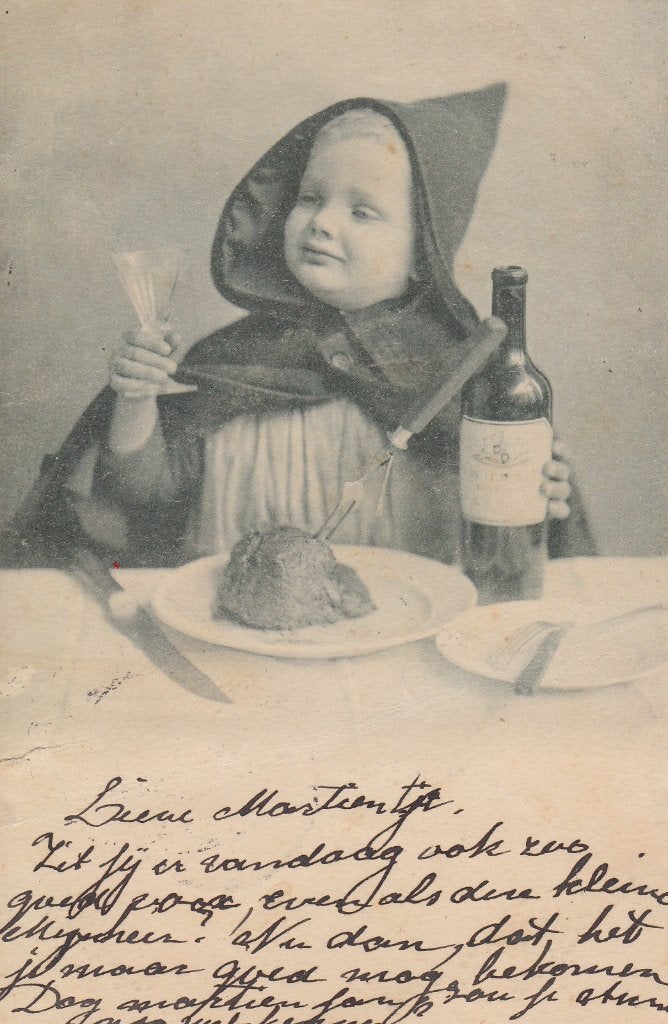 P570 oude ansichtkaart bourgondisch kind 1903 stempel zwolle, Ophalen of Verzenden, Voor 1920, Gelopen, Kinderen