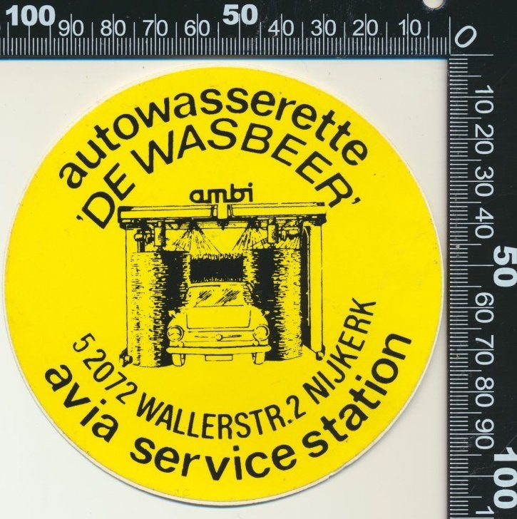 Sticker: Autowasserette De Wasbeer - Nijkerk, Ophalen of Verzenden, Zo goed als nieuw, Auto of Motor
