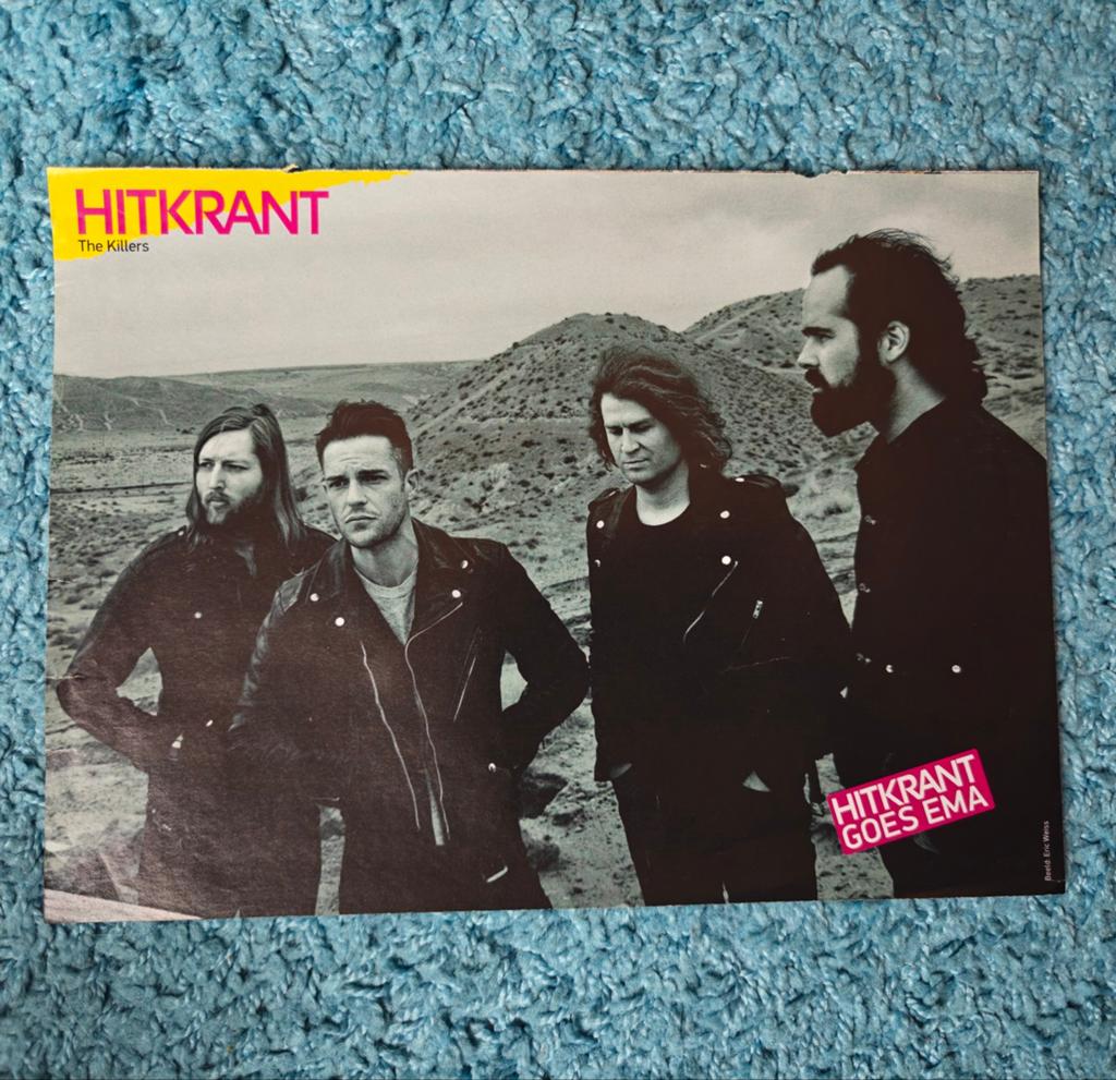 The Killers poster hitkrant, A4 of kleiner, Rechthoekig Liggend, Nieuw, Ophalen of Verzenden