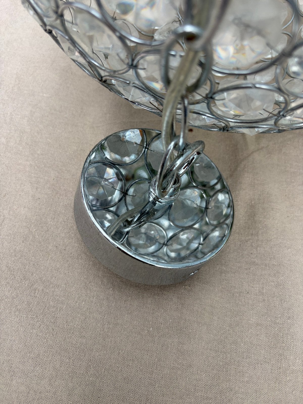 Karwei Crystal Hanglamp Chroom met Transparant, Ophalen, Zo goed als nieuw, Glas