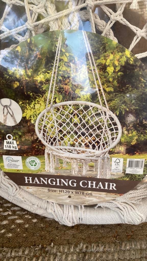hangstoel/ hanging chair, Tuin en Terras, Hangmatten, Ophalen, Nieuw