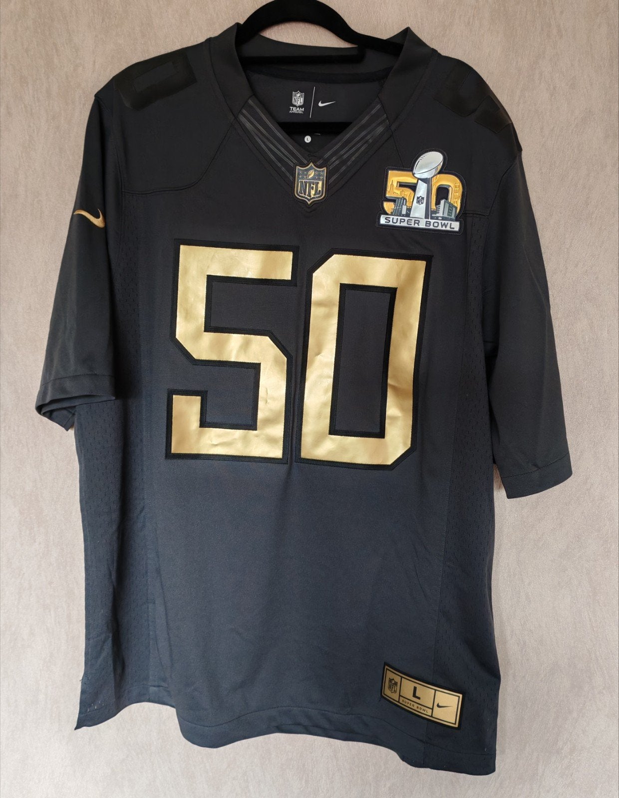 Super Bowl 50 Limited Edition NFL Nike Shirt Maat L, Kleding | Heren, Ophalen, Maat 52/54 (L), Zwart, Nike