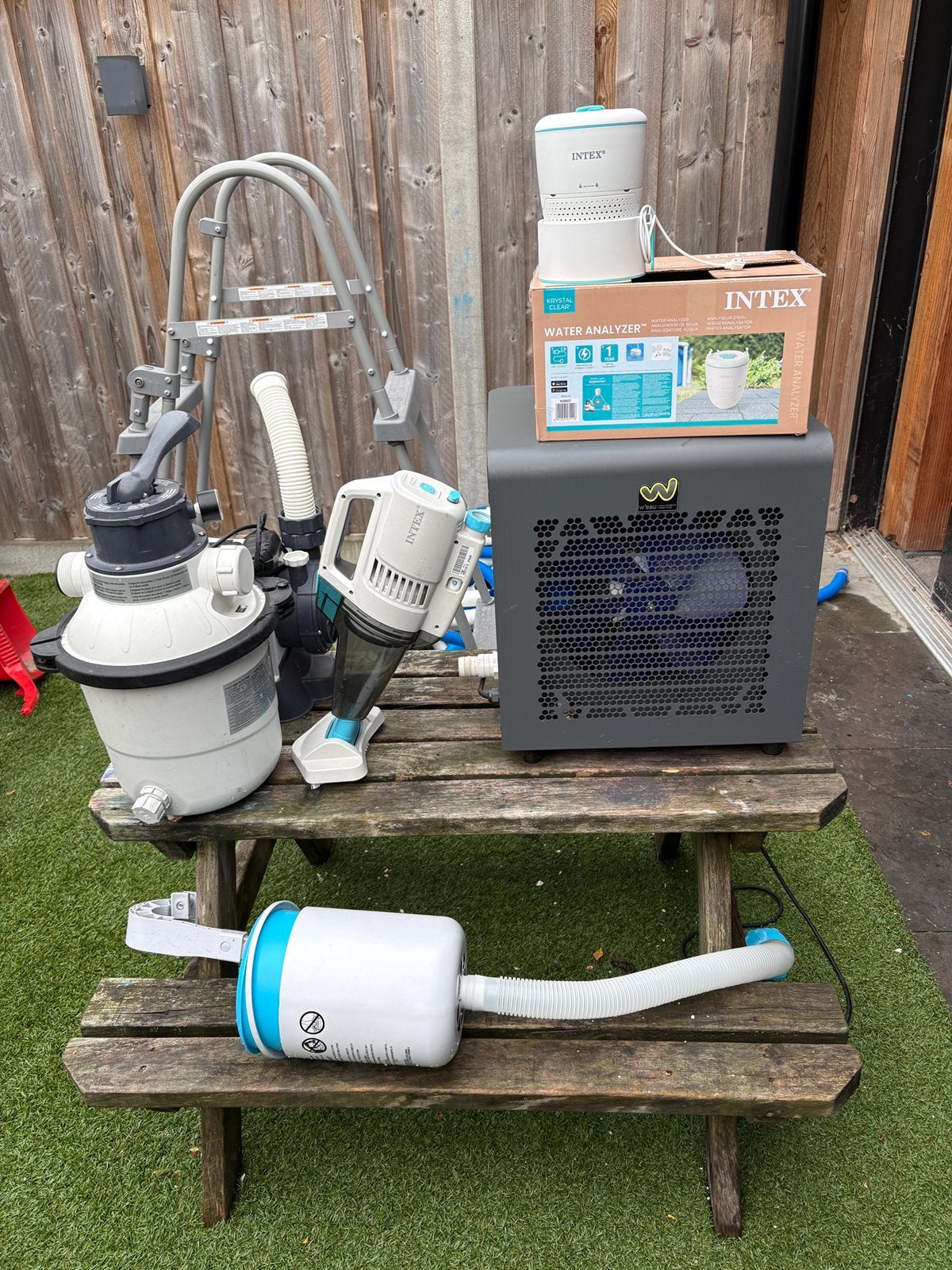 Zwembad installatie met weau 4,5 kw full inverter warmtepomp, Ophalen, Zo goed als nieuw, Zwembadpomp
