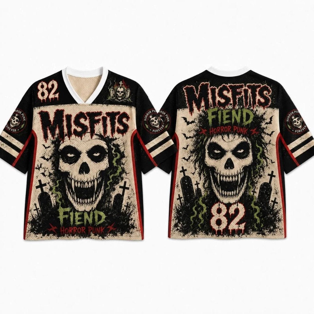 The Misfits horror punk baseball jersey stijl T-Shirt, Kleding | Heren, Ophalen of Verzenden, Nieuw, Overige maten, Zwart