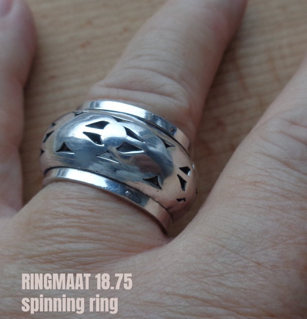zilveren royale spinning stress ring [564], 18 tot 19, Verzenden, Zo goed als nieuw, Dame