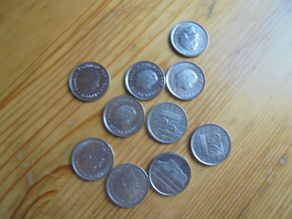 kwartjes, Ophalen of Verzenden, Koningin Juliana, 25 cent, Losse munt