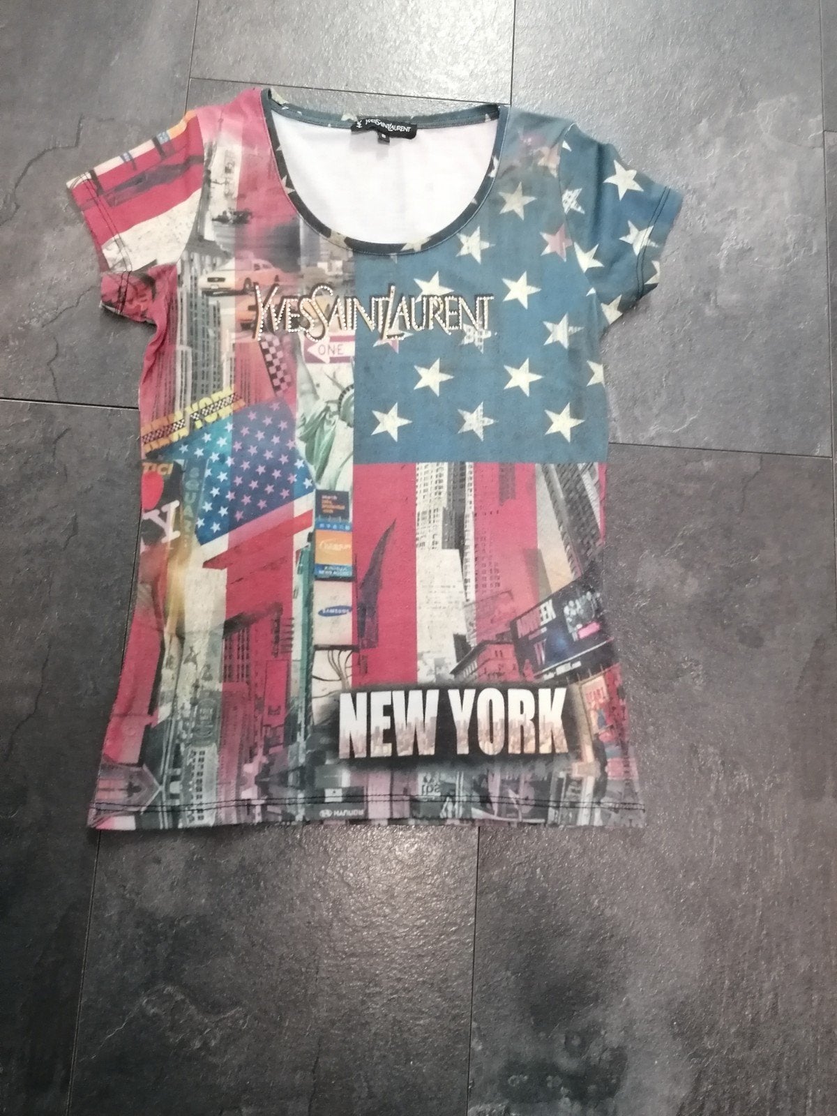 Leuk shirtje maat S met New York en USA vlag print, Ophalen of Verzenden