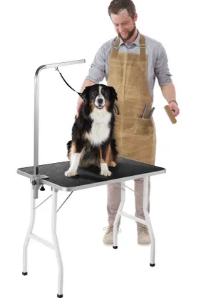 Tectake Trimtafel Zwart / Wit zonder lus, Dieren en Toebehoren, Ophalen, Zo goed als nieuw