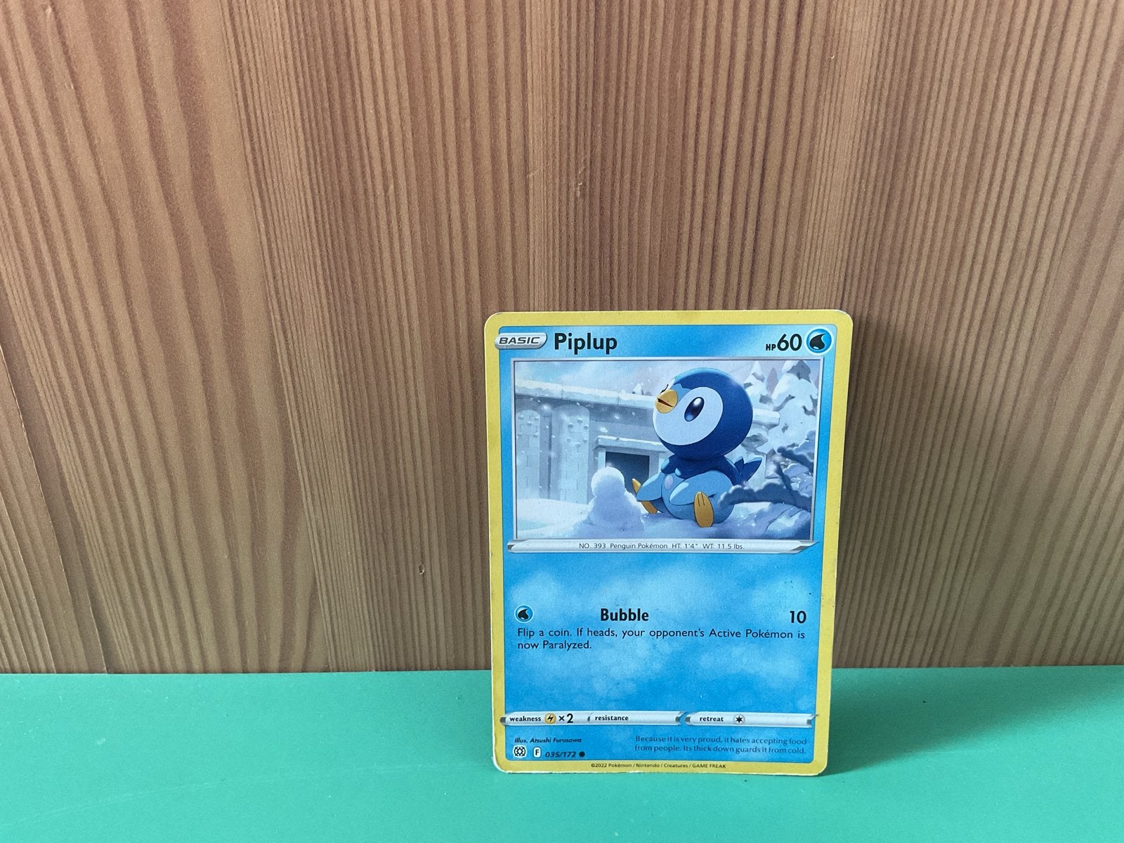 Pokémon Kaart Piplup Basic 60 HP, Ophalen, Zo goed als nieuw, Losse kaart