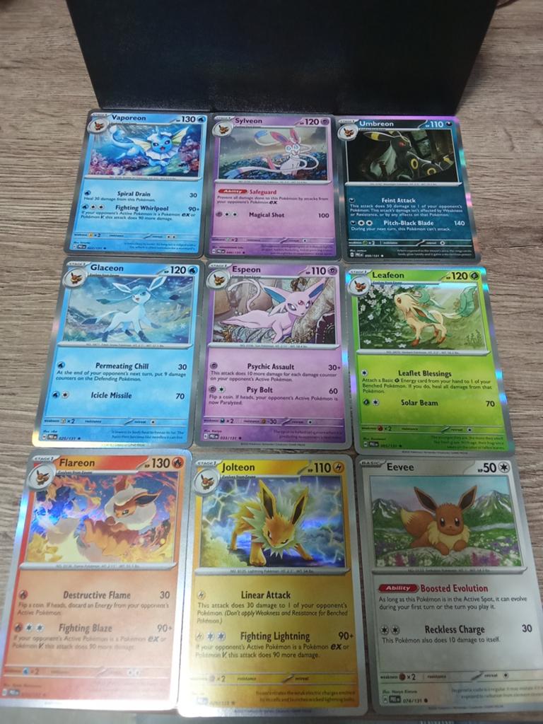 Vaporeon Sylveon Glaceon Espeon Umbreon Prismatic Evolution, Verzenden, Zo goed als nieuw, Meerdere kaarten