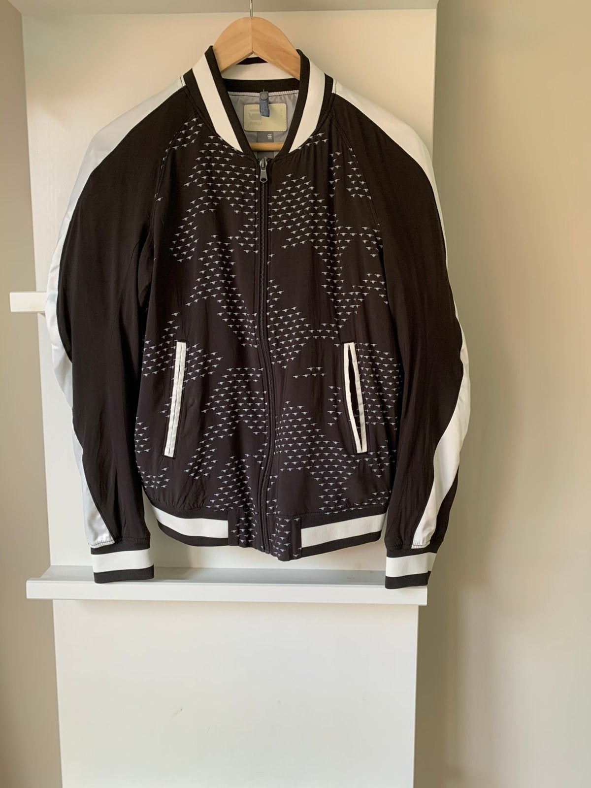 G-star RAW bomberjack bomberjas jas grijs creme wit ecru S, Ophalen of Verzenden, Maat 36 (S), Grijs, G-STAR RAW