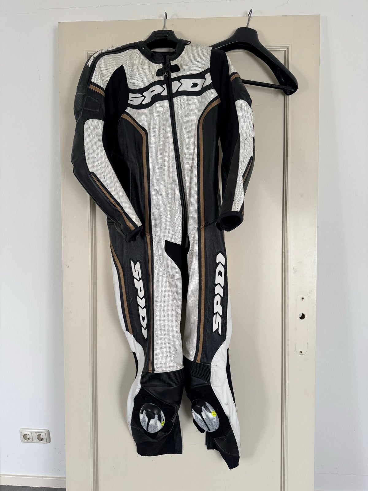 Spidi Kangaroo Race Overall - Zwart/Wit/Goud maat 54, Motoren, Kleding | Motorkleding, Ophalen of Verzenden, Tweedehands, Heren