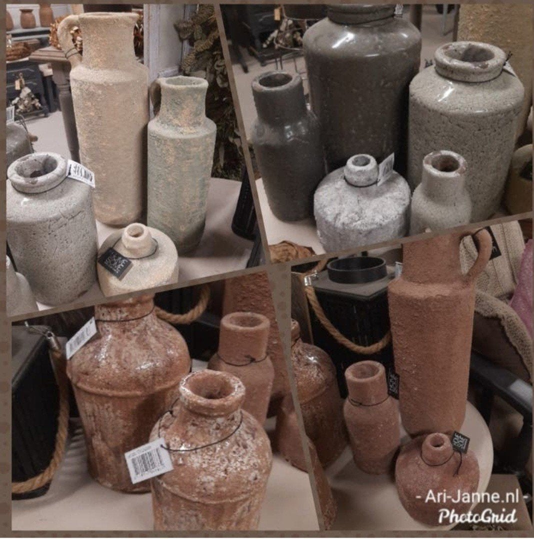 NIEUW! Landelijk, stoere kruiken, potten, vazen, decoratie, Nieuw, Ophalen of Verzenden, Gemaalweg 12b Rutten, Ari-Janne.nl